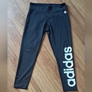 Adidas Climalite Black Leggings with White Logo
